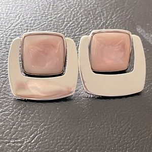 ELLE sterling silver and mother of pearl earrings